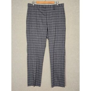 NWT Banana Republic Men Slim Fit Performance Linen Windowpane Dress Pants 35x32
